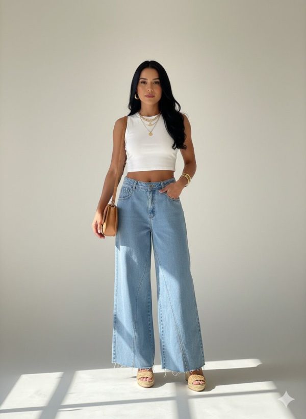 CALÇA Jeans WIDE LEG-  PANTALONA