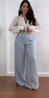 Calça Pantalona Alfaiataria - AZUL BEBÊ