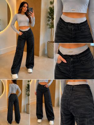 calça wide feminina