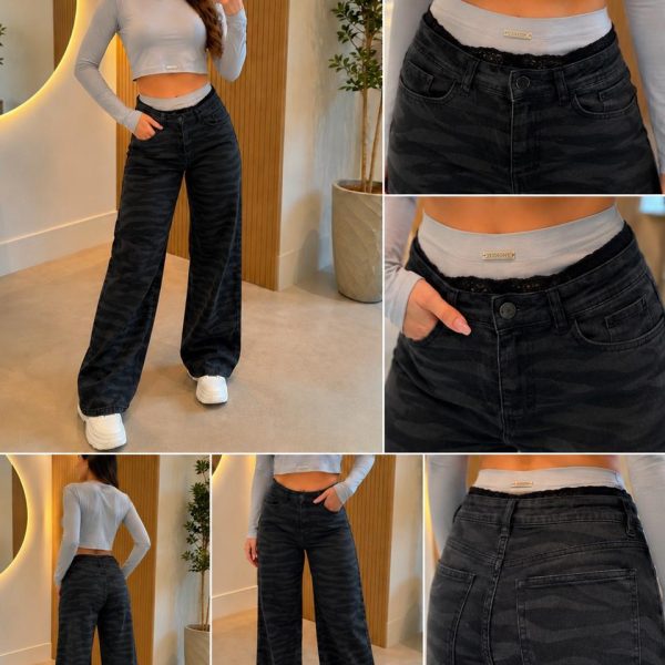 calça wide feminina