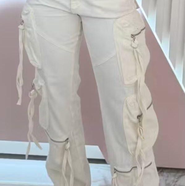 Calça Feminina Pantalona Reta Bege